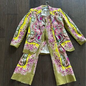 Zara linen colourful suit M